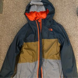The North Face Boys Chimborazo Triclimate Jacket Size L Hooded 3in1 Blue Gray Gr
